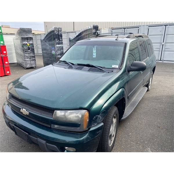 2005 CHEVROLET TRAILBLAZER LT, 4DR SUV, GREEN, VIN # 1GNET16S956149854