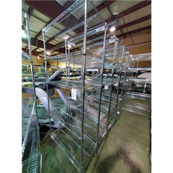 5 TIER STAINLESS STEEL METRO STYLE RACKING H87" X W29.5" X D18"