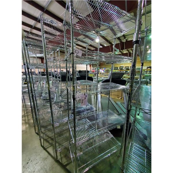 5 TIER STAINLESS STEEL METRO STYLE RACKING H87" X W29.5" X D18"