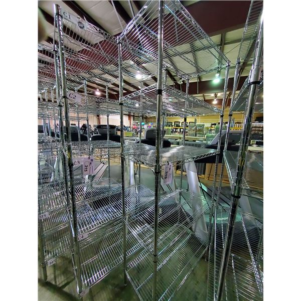 5 TIER STAINLESS STEEL METRO STYLE RACKING H87" X W29.5" X D18"