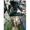 Image 2 : STAINLESS STEEL AND BLACK LEATHER STYLE BAR HEIGHT STOOL