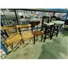 Image 1 : 3 ASSORTED DINING CHAIRS AND 2 CHILD HIGH CHAIRS AND ATTACHED TABLE