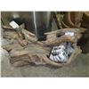 Image 2 : 2 WOOD STYLE DECORATIVE WATER FOUNTAINS WITH 1 PUMP AND HOSES AND 1 FISH DECORATIVE WATER FOUNTAIN