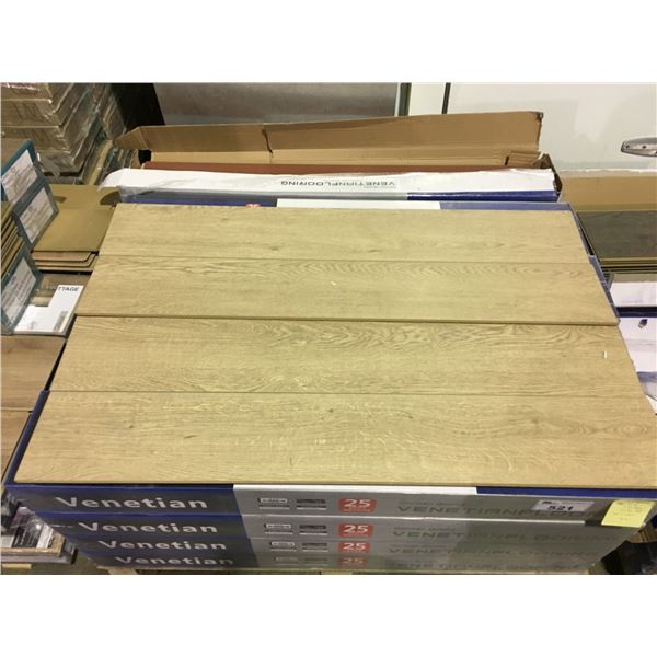 20 BOXES OF VENETIAN LIGHT BROWN LAMINATE DROPDOWN CLICK FLOORING *MUST TAKE ALL*