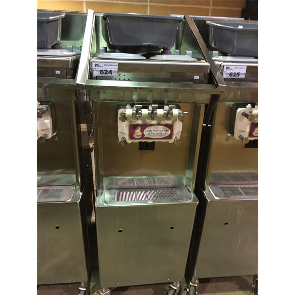 TAYLOR STAINLESS STEEL MOBILE TWIN TWIST SOFT SERVE FREEZER MACHINE MODEL: C791-33