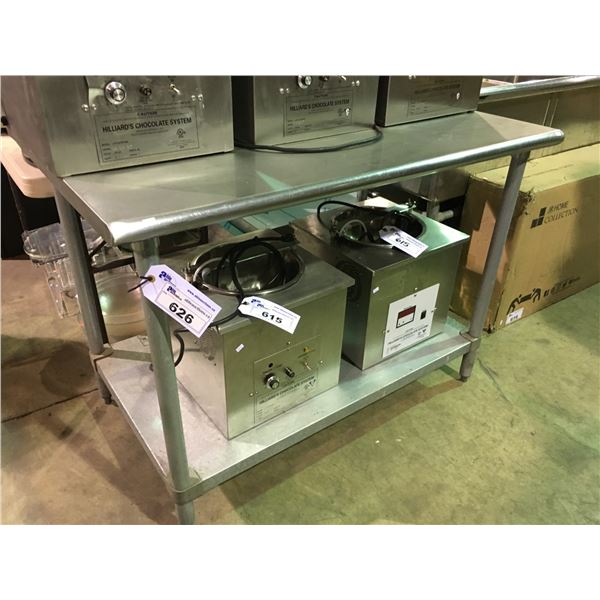 STAINLESS STEEL 2 TIER PREP TABLE H35" X W48" X D30"