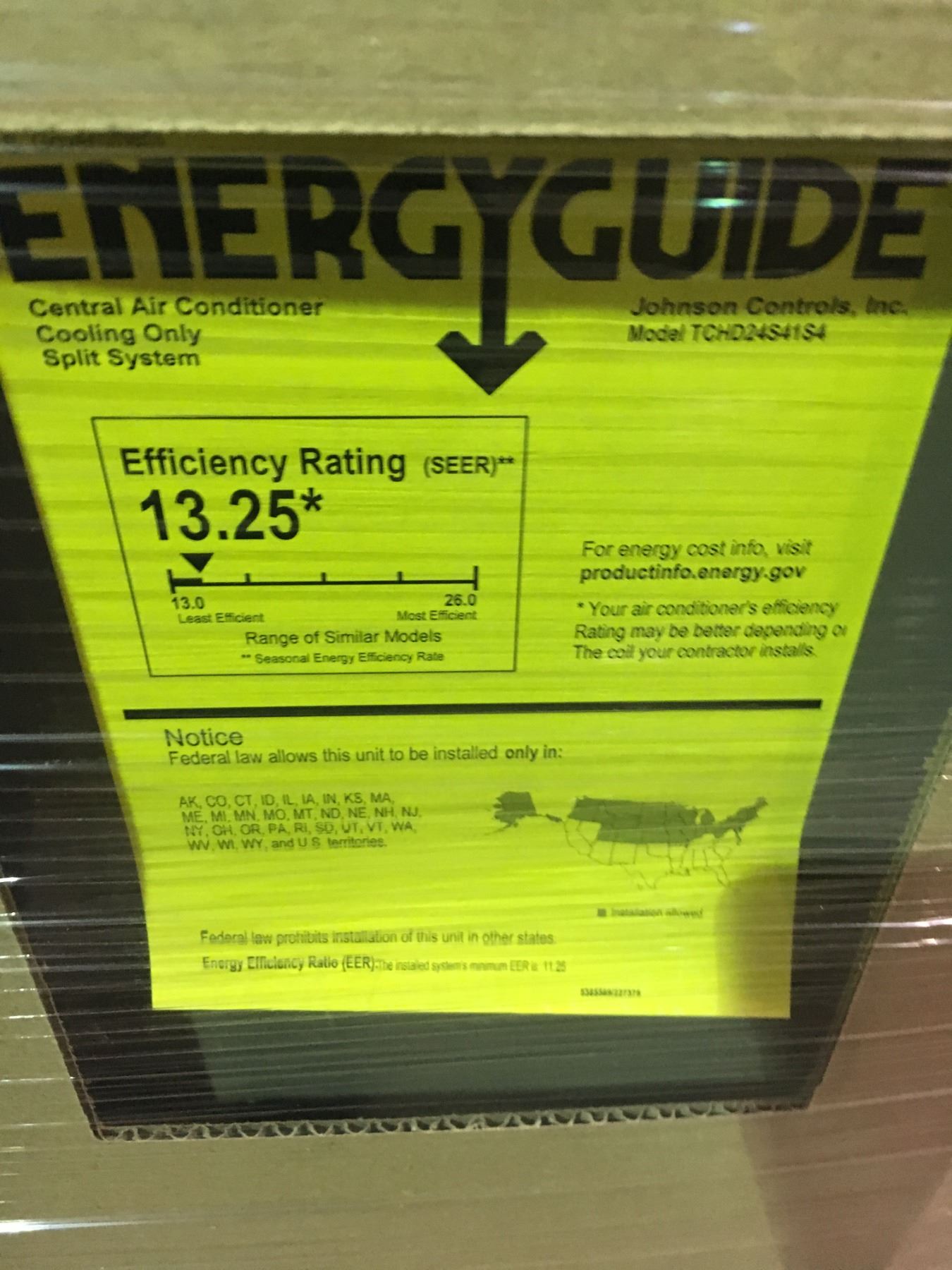 LUXAIRE OUTDOOR AIR CONDITIONING UNIT MODEL: TCHD24S41S4 - 13 SEER