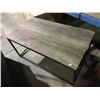 Image 2 : SHELF LOT INCLUDING INDUSTRIAL LOOK COFFEE TABLE AND SMALL FIRE BOWL HOLDERS