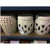 Image 2 : 6 WHITE CERAMIC DECORATIVE GARDEN STOOLS
