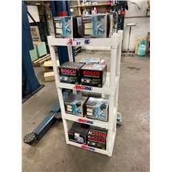 SHELF OF 12 ASSORTED RE-BUILT CAR ALTERNATORS