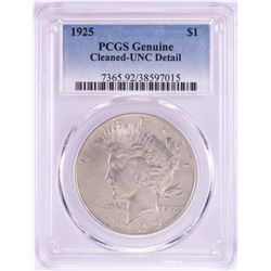 1925 $1 Peace Silver Dollar Coin PCGS Unc Detail
