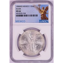 1984Mo Mexico 1 Onza Libertad Silver Coin NGC MS66