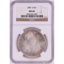 1881-S $1 Morgan Silver Dollar Coin NGC MS66