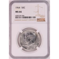 1964 Kennedy Half Dollar Coin NGC MS66