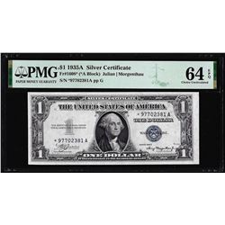 1935A $1 Silver Certificate STAR Note Fr.1608* PMG Choice Uncirculated 64EPQ