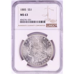 1885 $1 Morgan Silver Dollar Coin NGC MS63