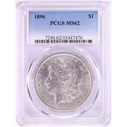 1896 $1 Morgan Silver Dollar Coin PCGS MS62