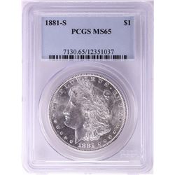 1881-S $1 Morgan Silver Dollar Coin PCGS MS65
