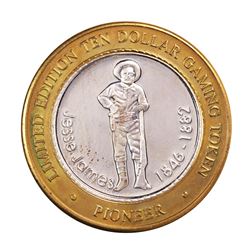 .999 Silver Pioneer Hotel & Gambling Hall $10 Casino Limited Edition Gaming Token