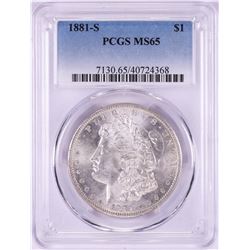 1881-S $1 Morgan Silver Dollar Coin PCGS MS65