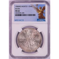 1984Mo Mexico 1 Onza Libertad Silver Coin NGC MS66