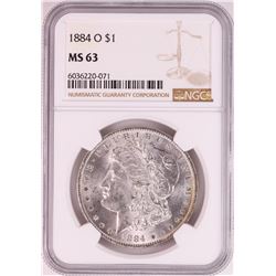 1884-O $1 Morgan Silver Dollar Coin NGC MS63 Great Toning