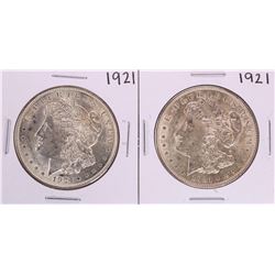 Lot of (2) 1921 $1 Morgan Silver Dollar Coins