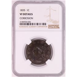 1835 Coronet Head Large Cent Coin NGC VF Details