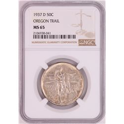 1937-D Oregon Trail Memorial Commemorative Half Dollar Coin NGC MS65