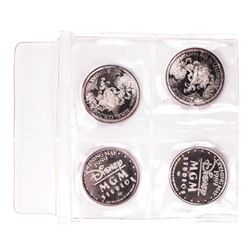 Lot of (4) Rarities Mint Assorted Test Sample Disney 4.1 Gram .999 Fine Silver Rounds