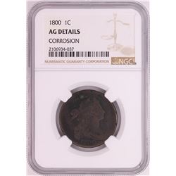 1800 Draped Bust Large Cent Coin NGC AG Details