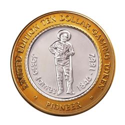 .999 Silver Pioneer Hotel & Gambling Hall $10 Casino Limited Edition Gaming Token