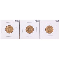 Lot of 1906-1908 Great Britain Half Sovereign Gold Coins