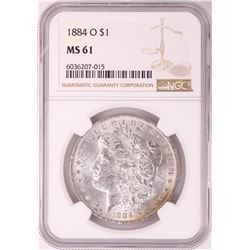 1884-O $1 Morgan Silver Dollar Coin NGC MS61 Nice Toning
