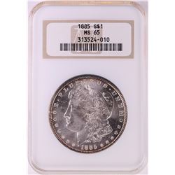 1885 $1 Morgan Silver Dollar Coin NGC MS65