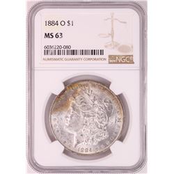 1884-O $1 Morgan Silver Dollar Coin NGC MS63 Great Toning