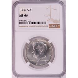1964 Kennedy Half Dollar Coin NGC MS66