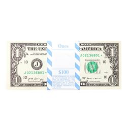 Pack of (100) Consecutive 2017 $1 Federal Reserve STAR Notes Kansas City