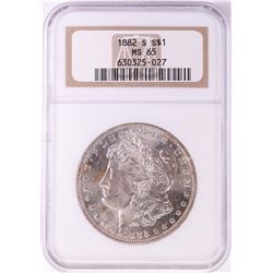 1882-S $1 Morgan Silver Dollar Coin NGC MS65