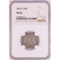 1875-S Twenty Cent Piece Coin NGC VF25