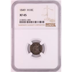 1849 Seated Liberty Half Dime Coin NGC XF45
