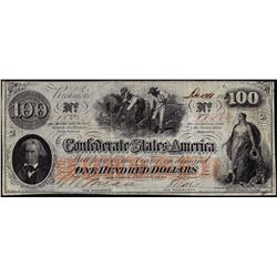 1862 $100 Confederate States of America Note