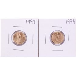 Lot of (2) 1999 $5 American Gold Eagle Coins