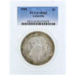 1900 $1 Lafayette Commemorative Silver Dollar Coin PCGS MS62