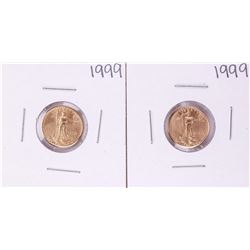Lot of (2) 1999 $5 American Gold Eagle Coins