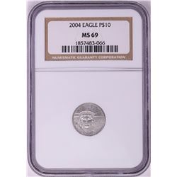 2004 $10 Platinum American Eagle Coin NGC MS69