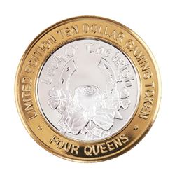 .999 Fine Silver Four Queens Casino Las Vegas, NV $10 Limited Edition Gaming Token