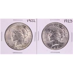 Lot of 1922-1923 $1 Peace Silver Dollar Coins