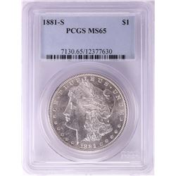 1881-S $1 Morgan Silver Dollar Coin PCGS MS65