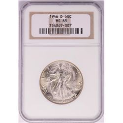 1946-D Walking Liberty Half Dollar Coin NGC MS65